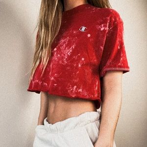 Champion Red Large Crop Top Tee T-shirt Women’s